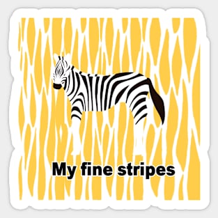 fine stripes,zebra,YELLOW Sticker